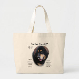 Tibetan Mastiff History Design Large Tote Bag