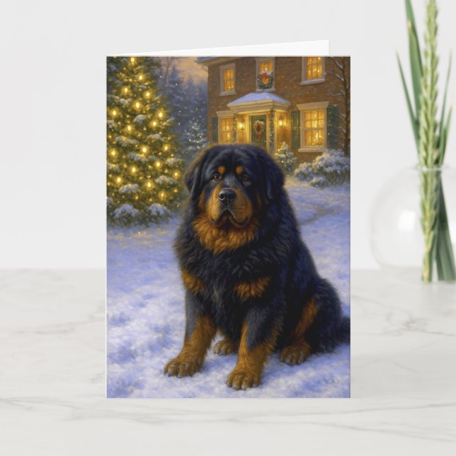 Tibetan Mastiff Holiday Card (Front)
