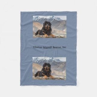 Tibetan Mastiff in Mountains Fleece Blanket