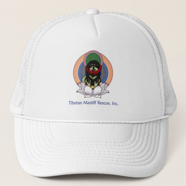Tibetan Mastiff Logo Baseball Cap.  Trucker Hat (Front)