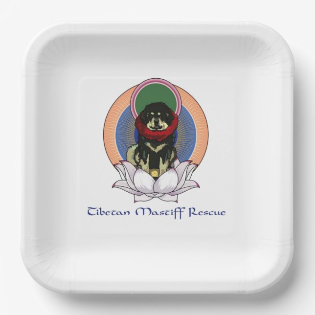 Tibetan Mastiff Logo Paper Plate  (Front)
