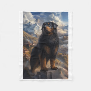 Tibetan Mastiff Mountain View Sticker  Fleece Blanket