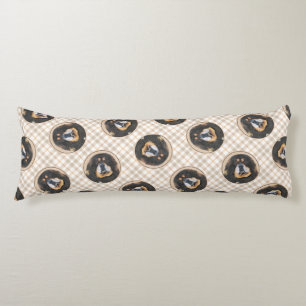 Tibetan Mastiff Painting Black and Tan Pet Dog Art Body Cushion