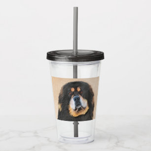 Tibetan Mastiff Painting - Cute Original Dog Art Acrylic Tumbler