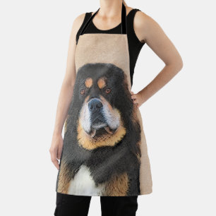 Tibetan Mastiff Painting - Cute Original Dog Art Apron