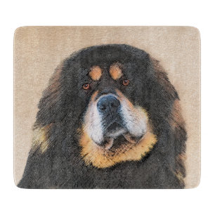Tibetan Mastiff Painting - Cute Original Dog Art Cutting Board