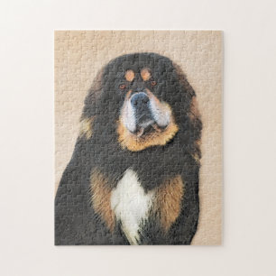 Tibetan Mastiff Painting - Cute Original Dog Art Jigsaw Puzzle