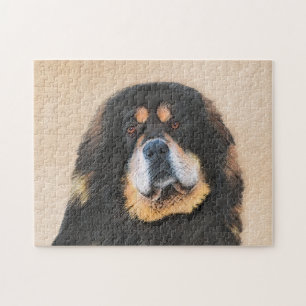 Tibetan Mastiff Painting - Cute Original Dog Art Jigsaw Puzzle