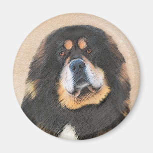 Tibetan Mastiff Painting - Cute Original Dog Art Magnet