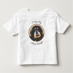 Tibetan Mastiff Painting - Cute Original Dog Art Toddler T-Shirt