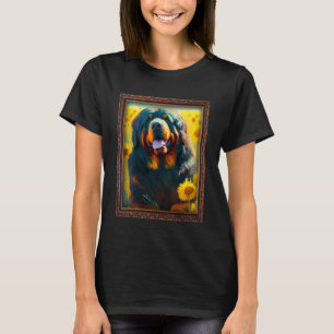 Tibetan Mastiff Painting Sunflower Flower Mom Wome T-Shirt
