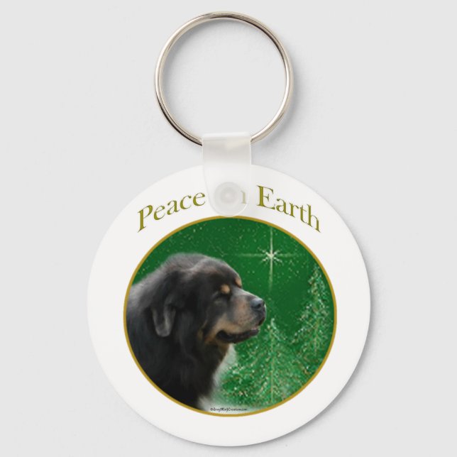 Tibetan Mastiff Peace Key Ring (Front)