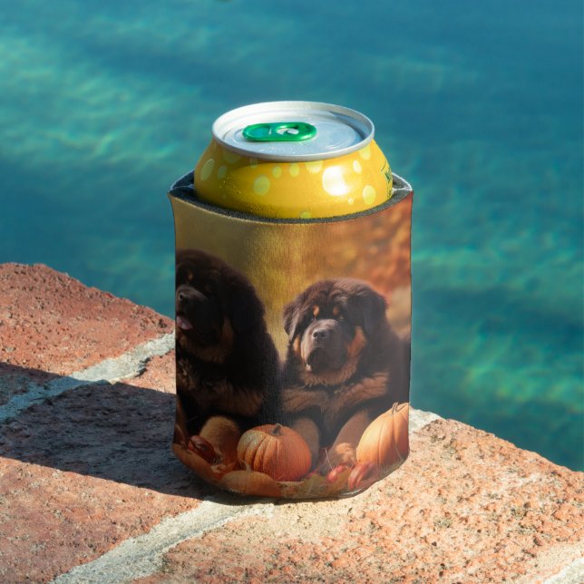 Tibetan Mastiff Puppy Autumn Delight Pumpkin  Can Cooler (In Situ Pool)