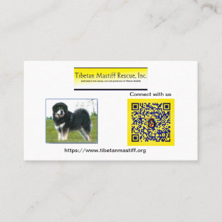 Tibetan Mastiff Rescue, Inc. Information Business Card