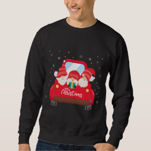 Tibetan Mastiff Riding Red Truck Merry Christmas X Sweatshirt