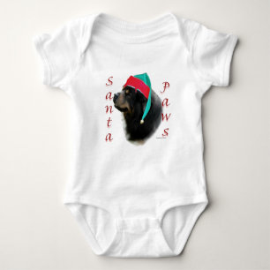 Tibetan Mastiff Santa Paws Baby Bodysuit