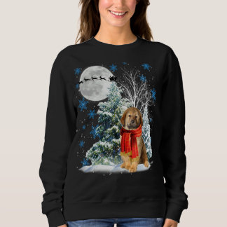 Tibetan Mastiff Under Moonlight Snow Christmas Paj Sweatshirt