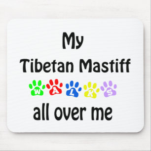 Tibetan Mastiff Walks Design Mouse Pad