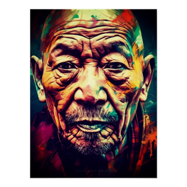Tibetan Monk in colors Poster (Front)