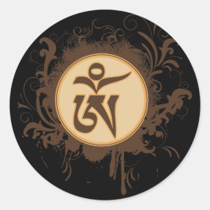 Tibetan Om Classic Round Sticker