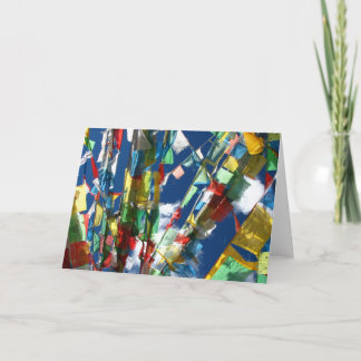Tibetan prayer flags greeting card (blank inside)