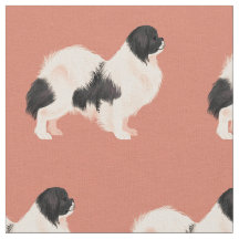 Tibetan Spaniel (B&W) Fabric