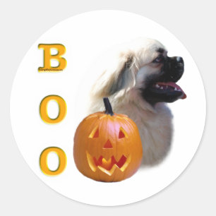 Tibetan Spaniel Boo Classic Round Sticker
