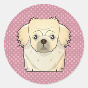 Tibetan Spaniel Cartoon Classic Round Sticker