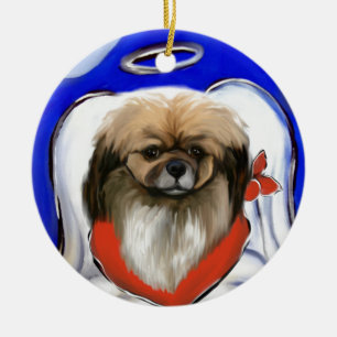 Tibetan Spaniel Ceramic Tree Decoration