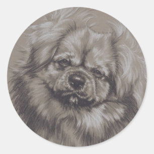 Tibetan Spaniel Classic Round Sticker