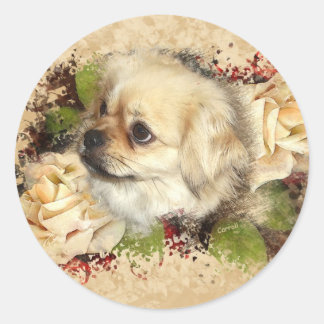 Tibetan Spaniel Classic Round Sticker