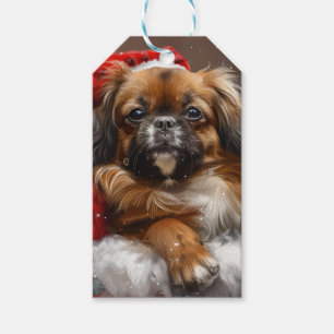 Tibetan Spaniel Dog Christmas Festive Gift Tags