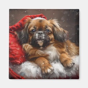 Tibetan Spaniel Dog Christmas Festive Magnet