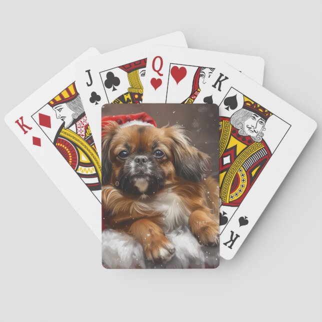 Tibetan Spaniel Dog Christmas Festive Playing Cards (Back)
