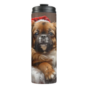 Tibetan Spaniel Dog Christmas Festive Thermal Tumbler