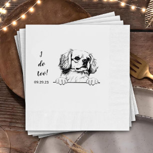 Tibetan Spaniel Dog Drawing Personalised I Do Too Napkin