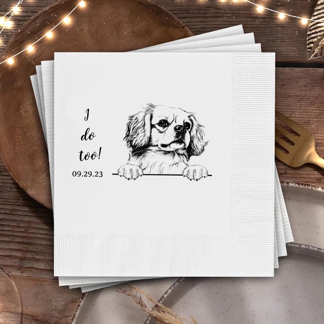 Tibetan Spaniel Dog Drawing Personalised I Do Too Napkin (Creator Uploaded)