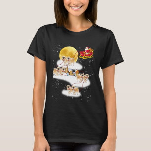 Tibetan Spaniel Dog Light Christmas Reindeer Tree T-Shirt