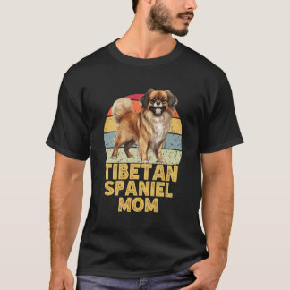 Tibetan Spaniel Dog Mum Retro Funny My Dogs Are My T-Shirt