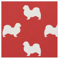 Tibetan Spaniel Dog Silhouettes Red and White