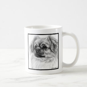 Tibetan Spaniel Drawing by Glenda S. Harlan Coffee Mug