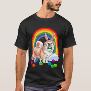 Tibetan Spaniel Easter Eggs Bunny Dog T-Shirt