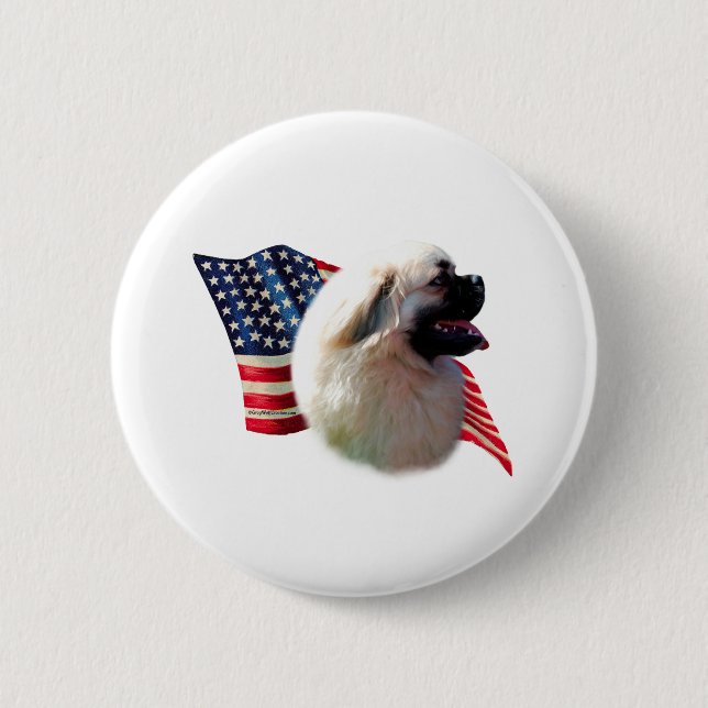 Tibetan Spaniel Flag 6 Cm Round Badge (Front)
