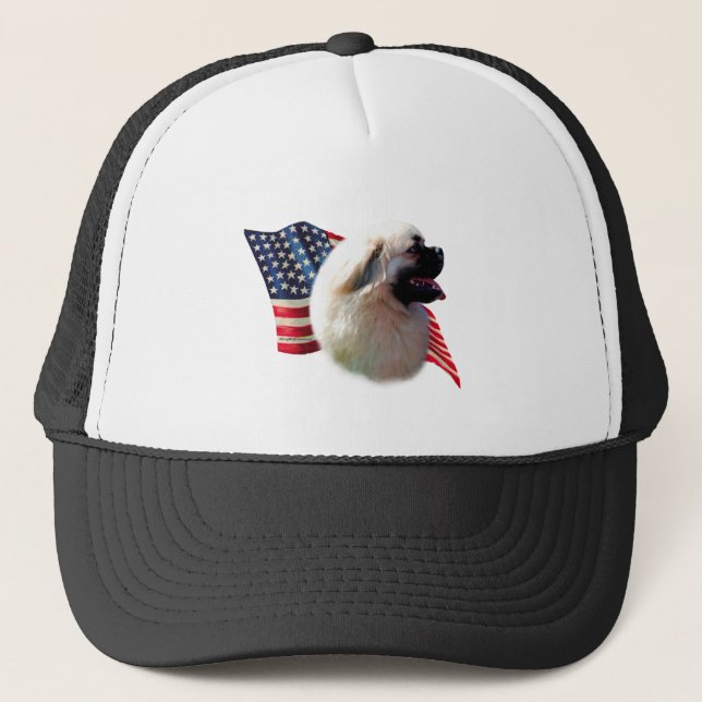 Tibetan Spaniel Flag Trucker Hat (Front)