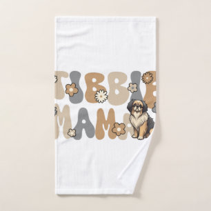 Tibetan Spaniel Groovy Tibbie Mama Hand Towel