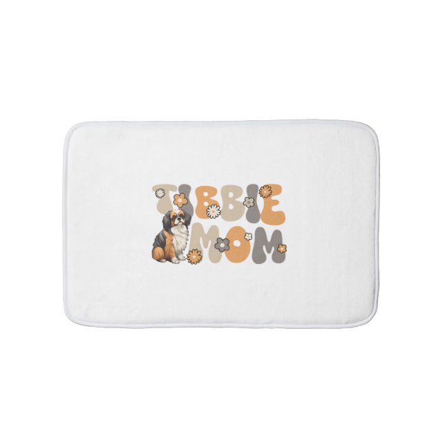 Tibetan Spaniel Groovy Tibbie Mum Bath Mat (Front)