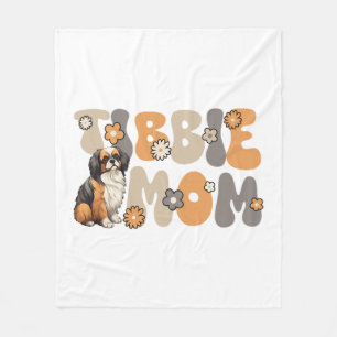 Tibetan Spaniel Groovy Tibbie Mum Fleece Blanket