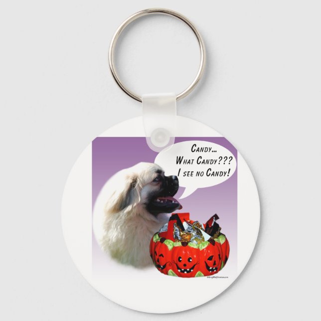 Tibetan Spaniel Halloween Candy Key Ring (Front)