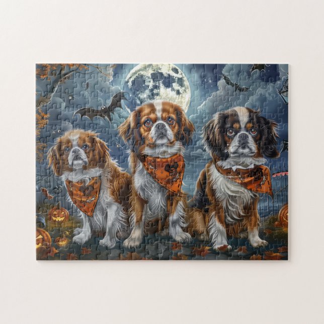 Tibetan Spaniel Halloween Spooky  Jigsaw Puzzle (Horizontal)