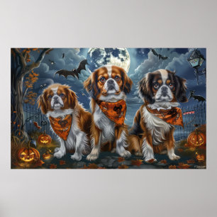 Tibetan Spaniel Halloween Spooky  Poster